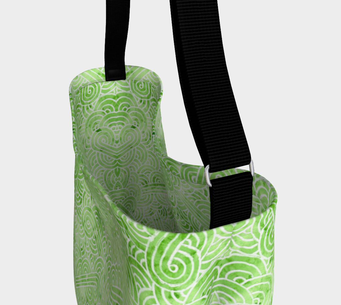 Greenery and white swirls doodles Day Tote preview #3