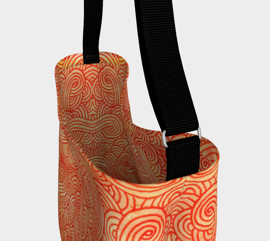 Orange and red swirls doodles Day Tote preview #3