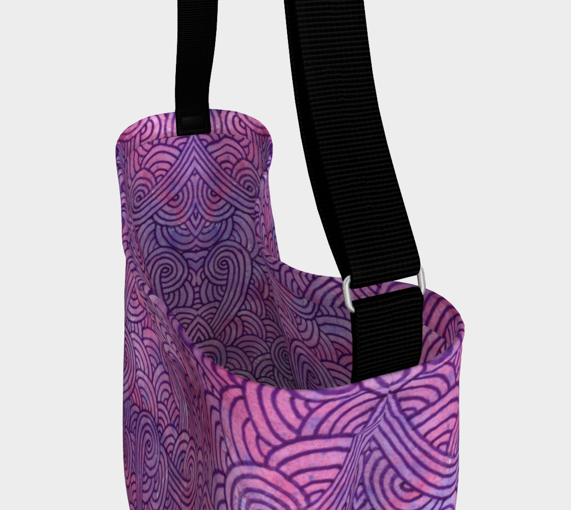 Neon purple and pink swirls doodles Day Tote preview #3