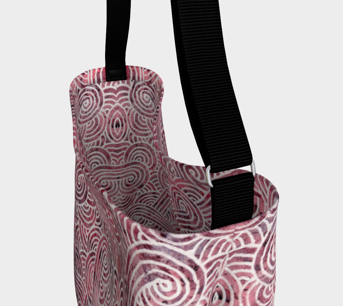 Red and white swirls doodles Day Tote thumbnail #4