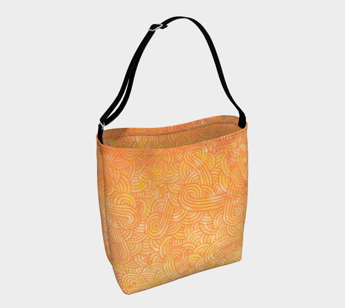Aperçu de Yellow and orange swirls doodles Day Tote #1