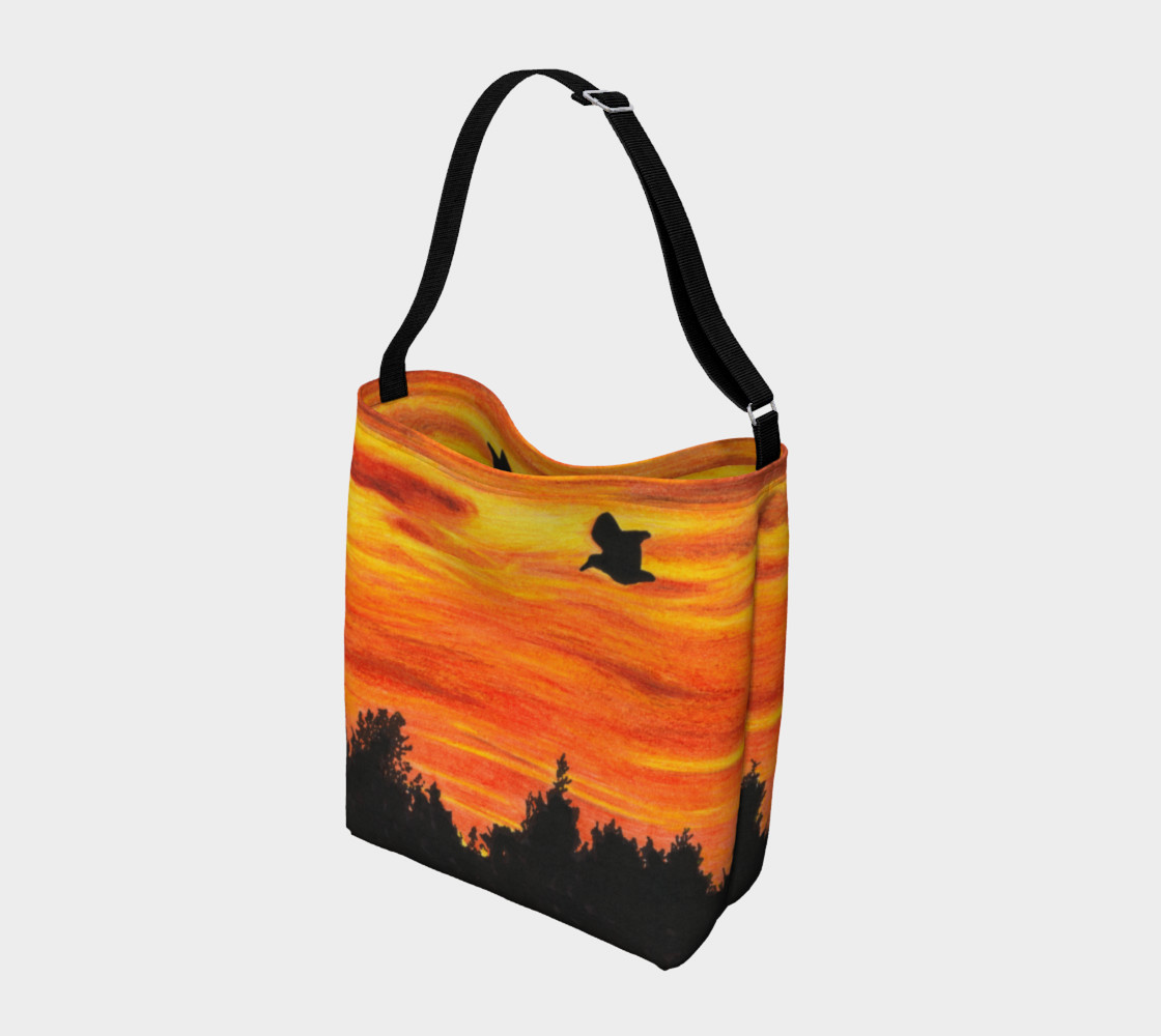 Sunset with bird Day Tote preview #2