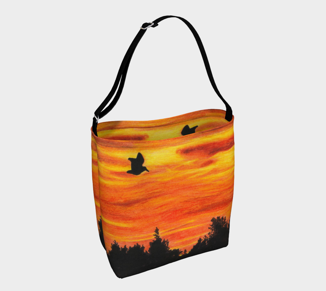 Sunset with bird Day Tote 3D preview