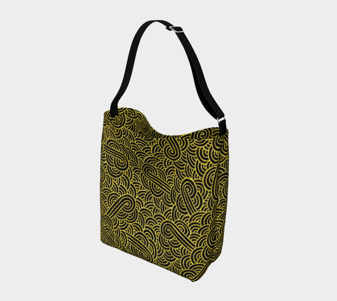 Faux gold and black swirls doodles Day Tote preview #2