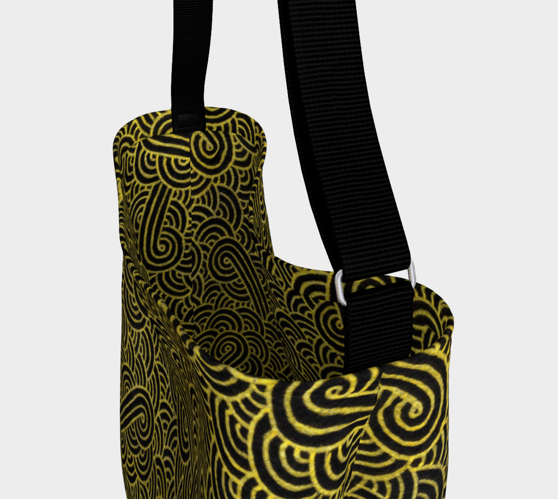 Faux gold and black swirls doodles Day Tote thumbnail #4