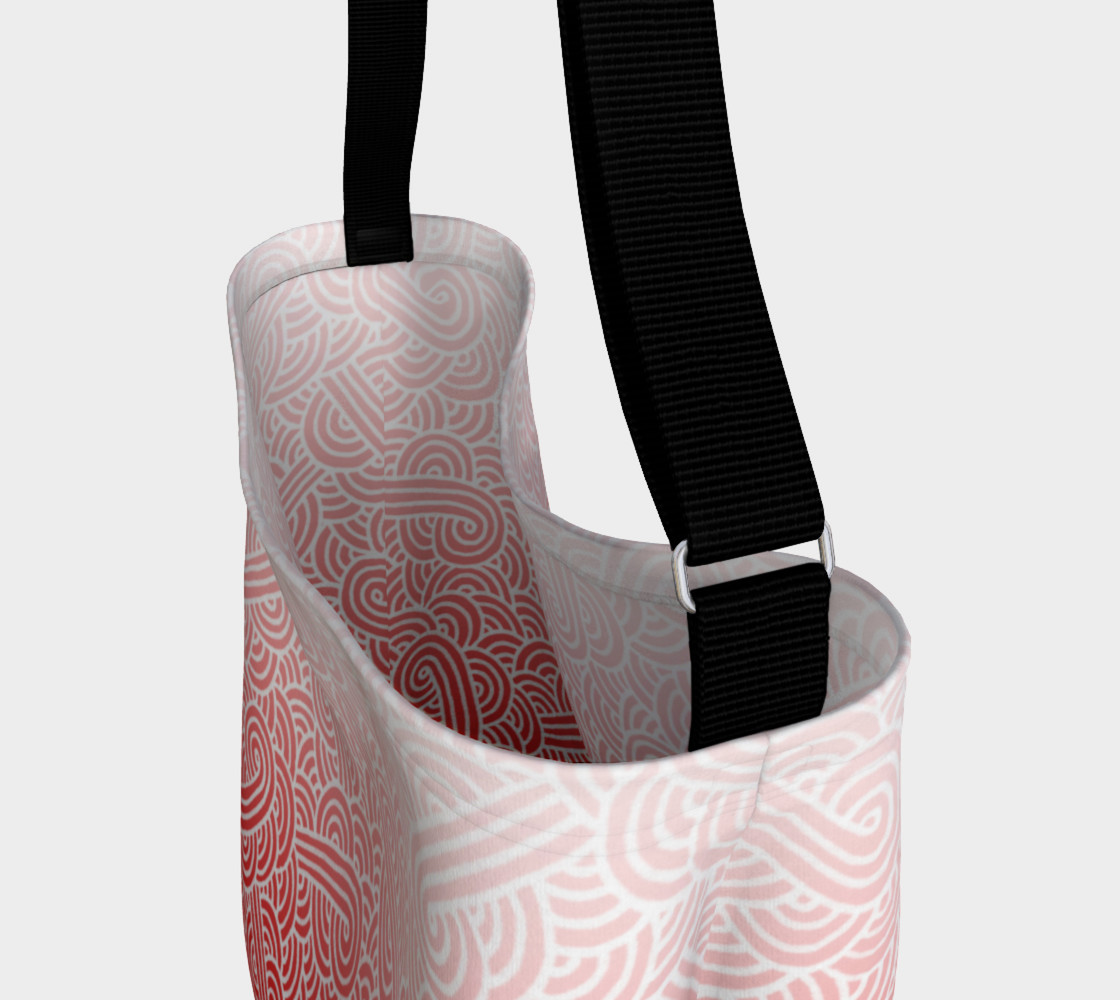 Ombre red and white swirls doodles Day Tote preview #3