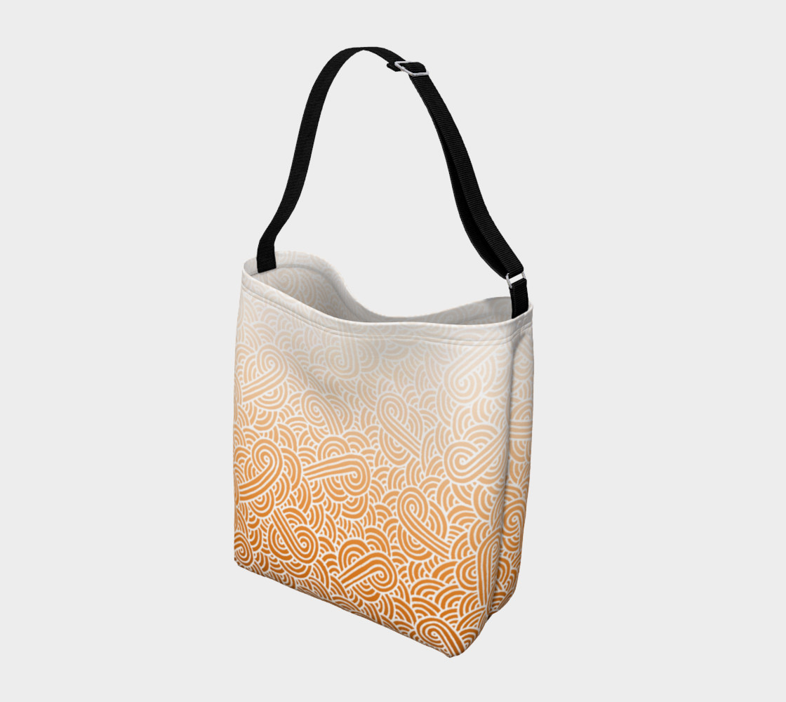 Ombre orange and white swirls doodles Day Tote preview #2