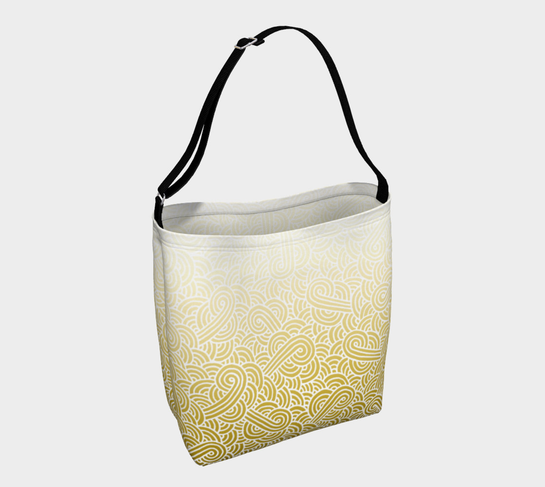 Ombre yellow and white swirls doodles Day Tote thumbnail #2