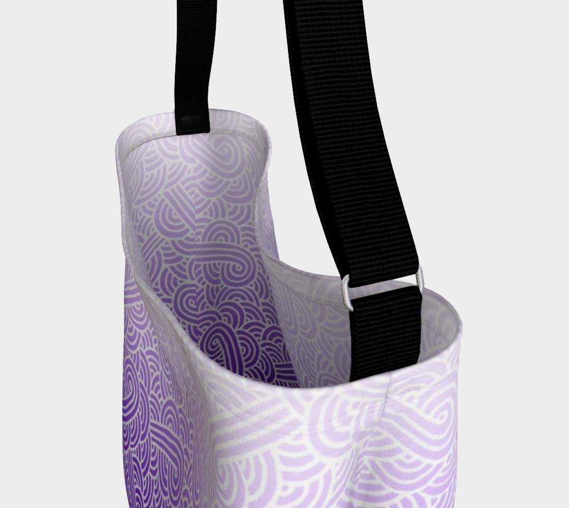 Ombre purple and white swirls doodles Day Tote preview #3