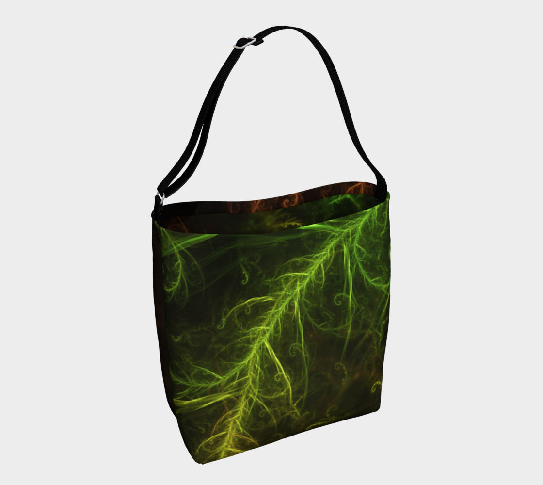 Aperçu de Day Tote Bag with a Fractal Hybrid of Guzmania Tuti Fruitti and Ferns #1