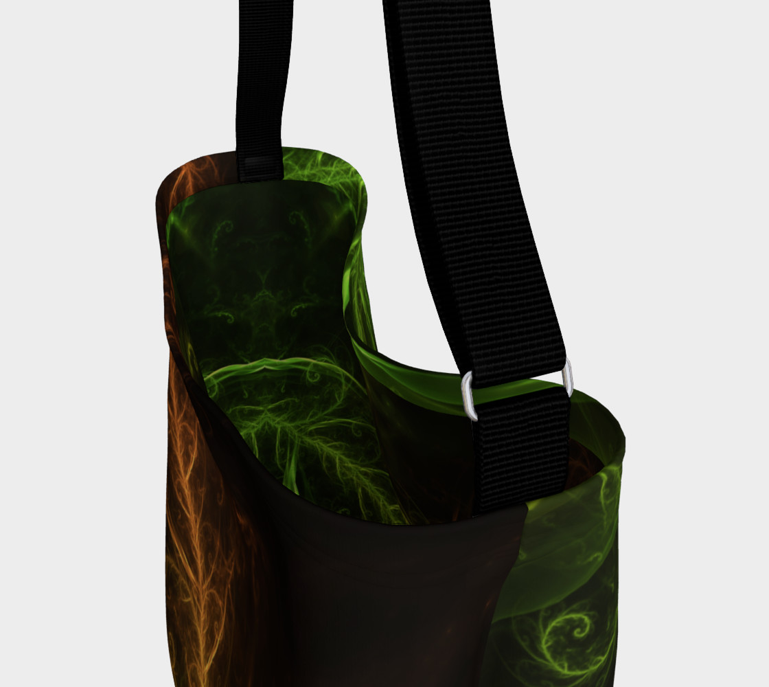 Aperçu de Day Tote Bag with a Fractal Hybrid of Guzmania Tuti Fruitti and Ferns #3