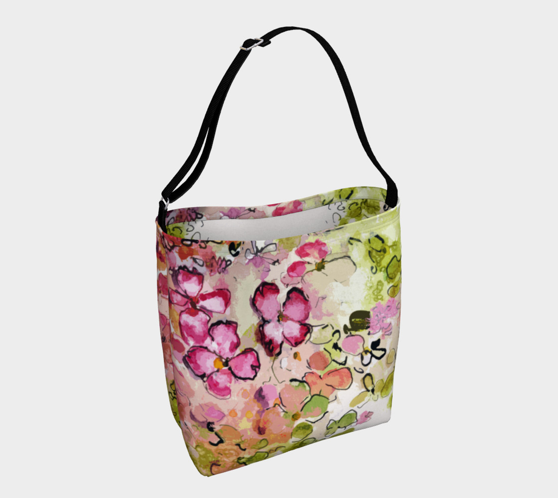 Aperçu de Floral Pink and Green Day Bag #1