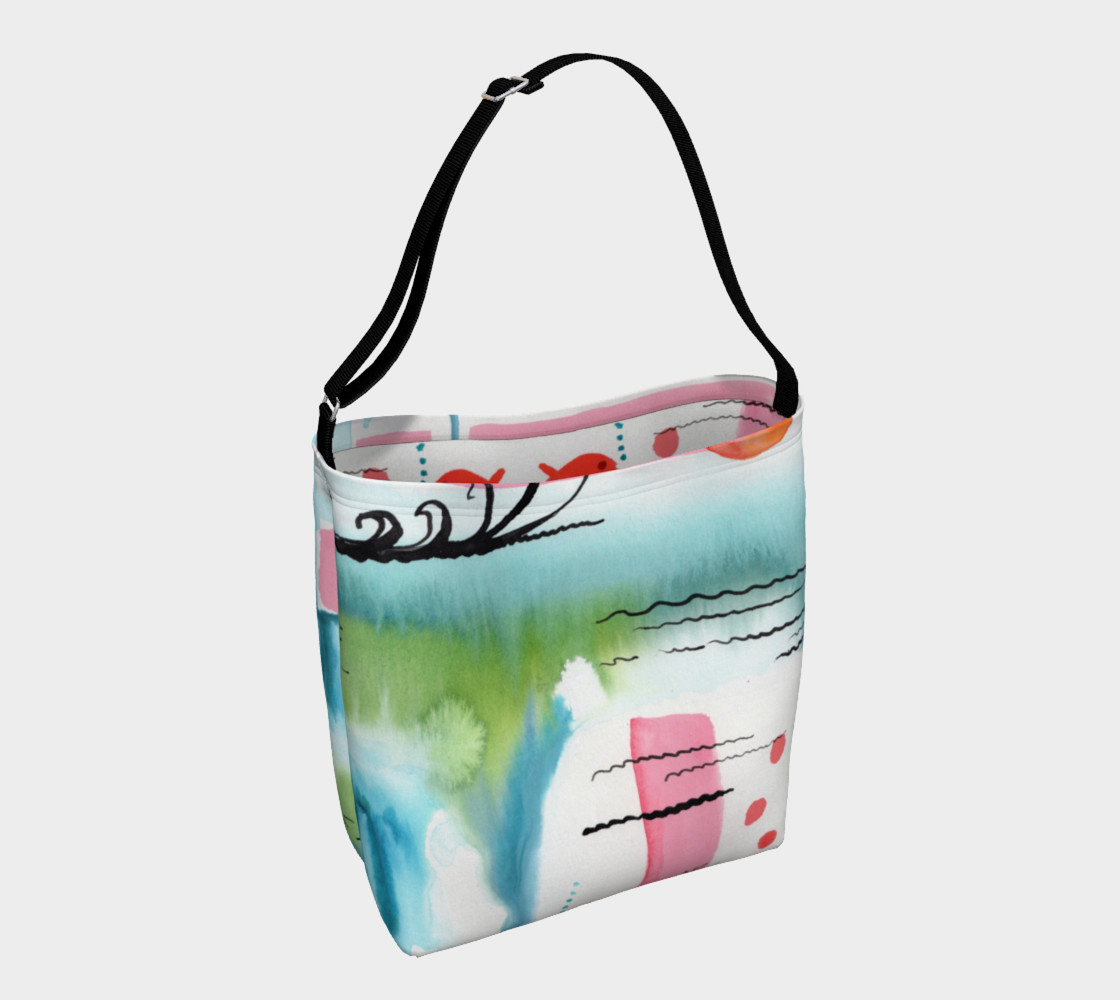 Sun Rising Over Ocean Watercolor Design Day Bag preview #1