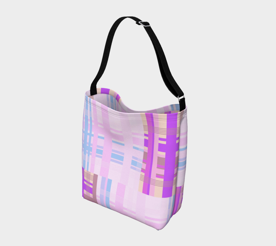 Pink Plaid Patches Day Tote preview #2