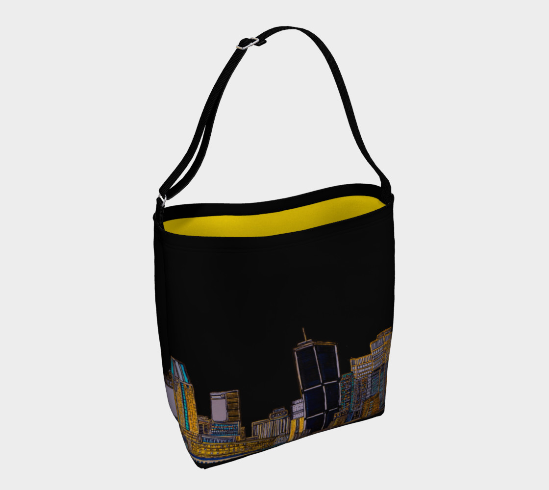 Aperçu de Sac Noir - Black Bag MTL JAUNE - YELLOW AVEC RUE INTERIEUR #1