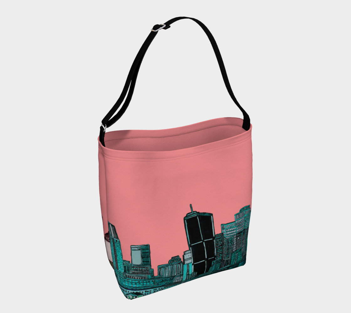 Aperçu de Mtl Bag - Sac Rose city & turquoise Pink - Reversible #1