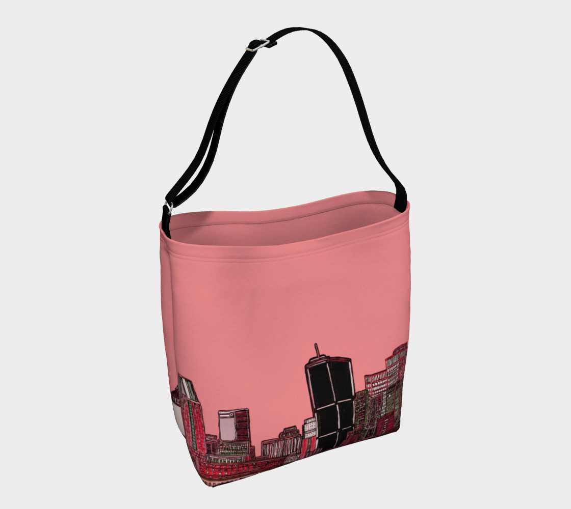 Aperçu de Tote Bag Sac Montreal Rose et Bleu avec rue à l'interieur - Street blue inside #1