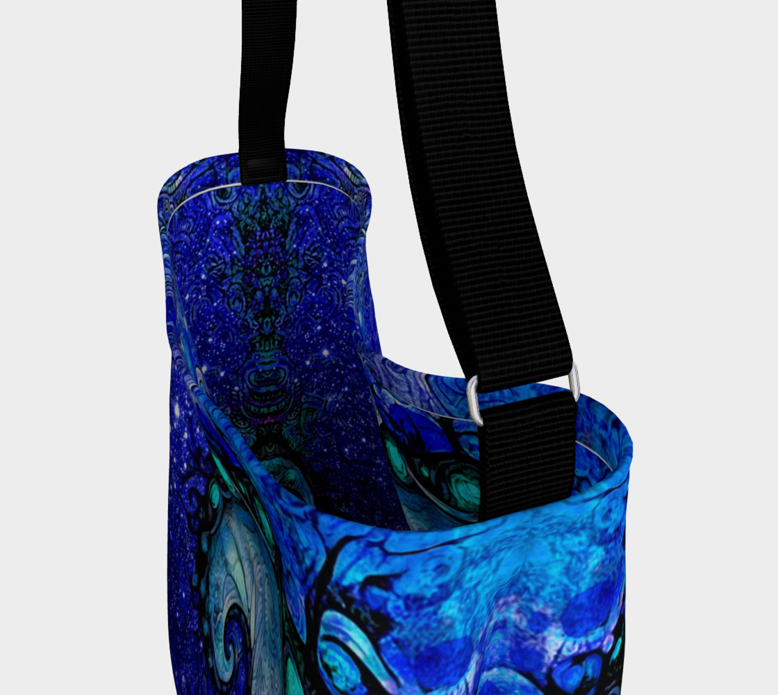 Day and Night Tote Bag with Nocturne of Scorpio, a Fractal Spiral Painting preview #3