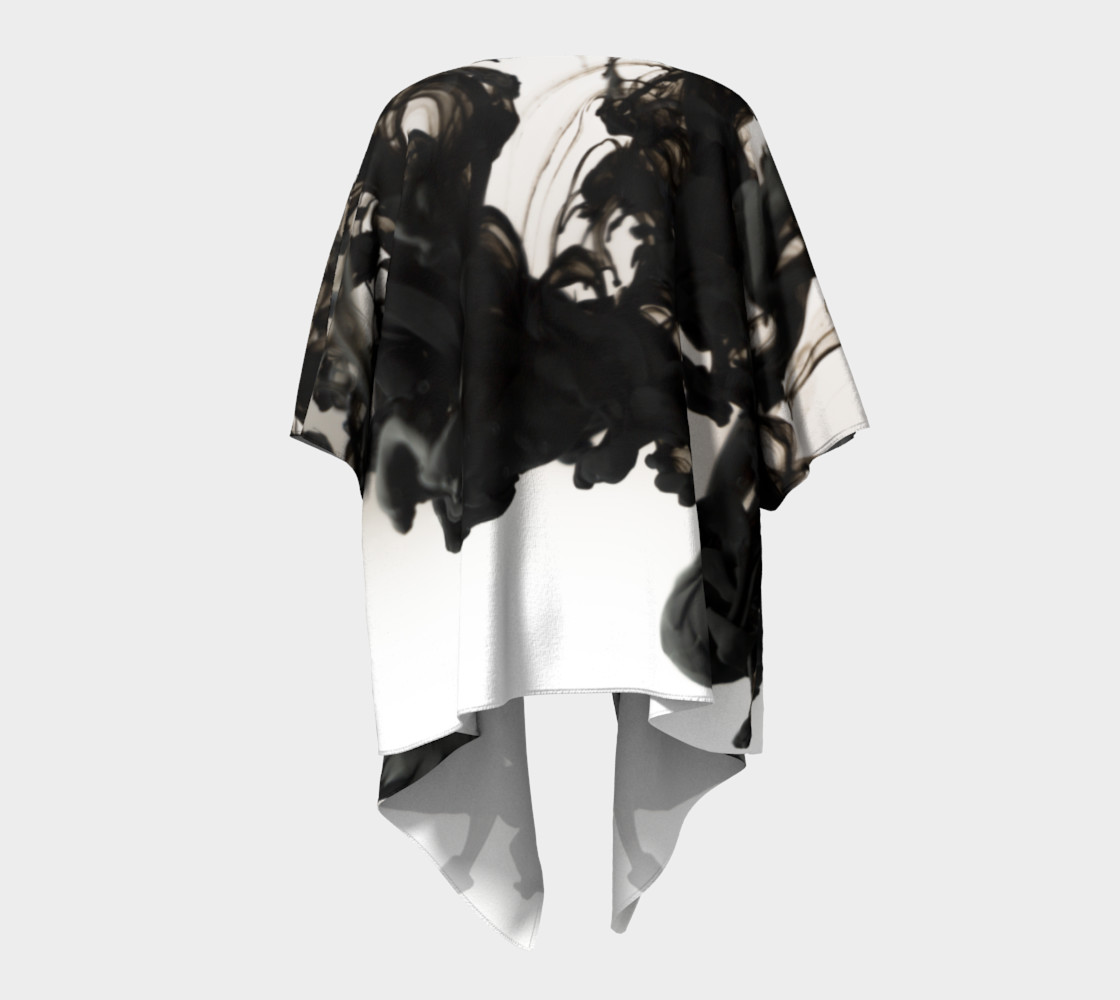 Black Ink Draped Kimono preview #4