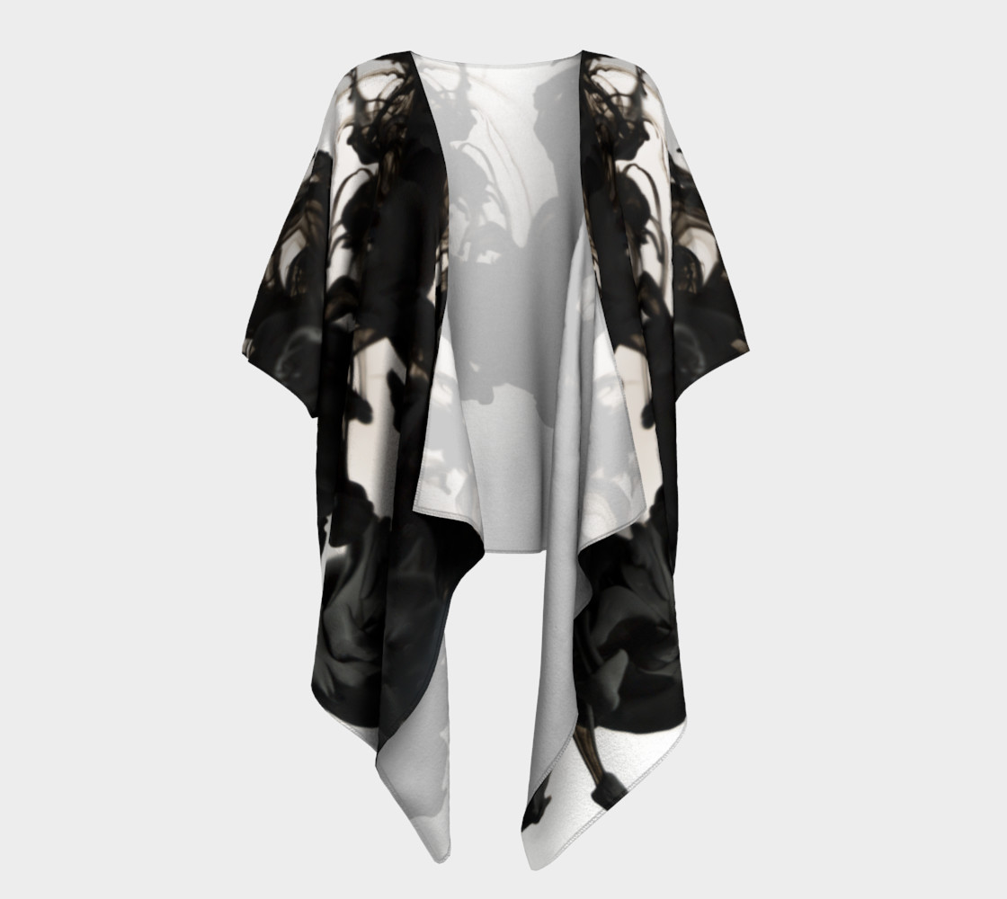 Black Ink Draped Kimono preview #1