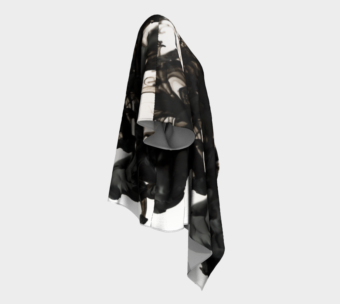 Black Ink Draped Kimono preview #3