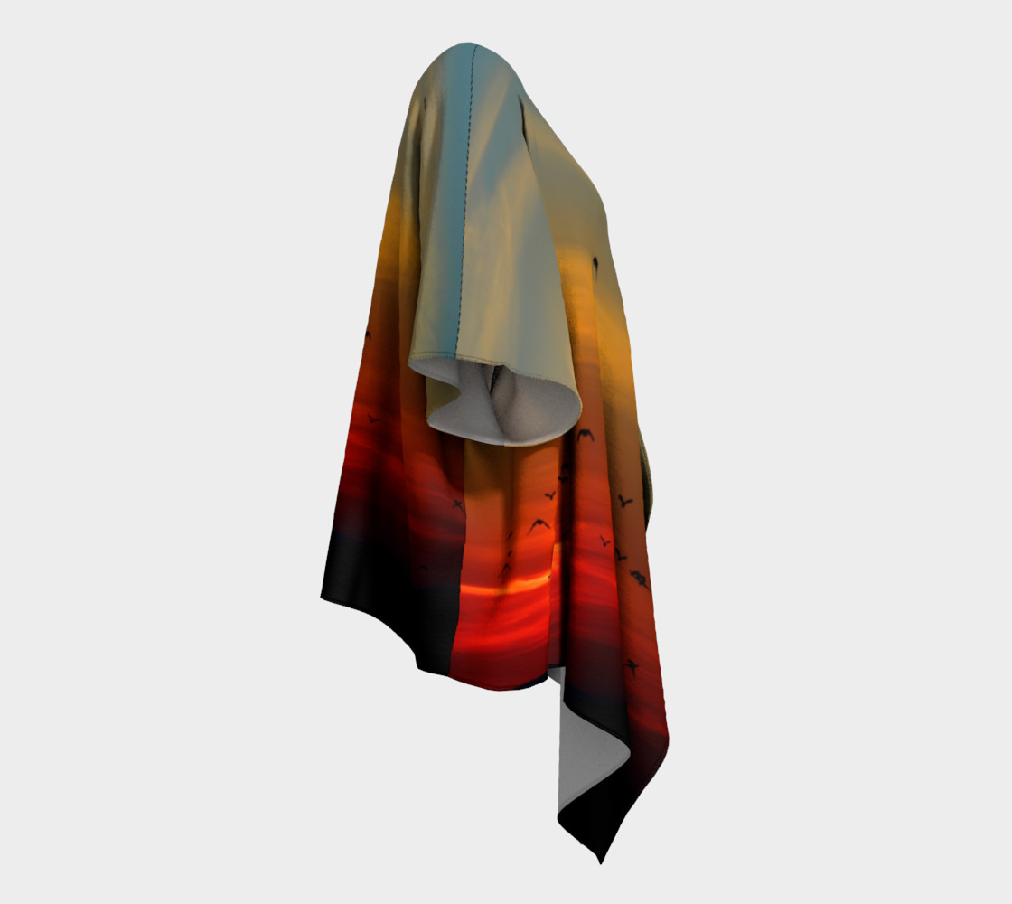 Sunset Birds Draped Kimono preview #3