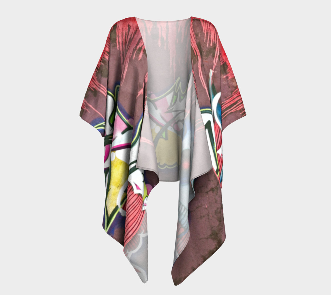 Grafitti draped kimono preview #1