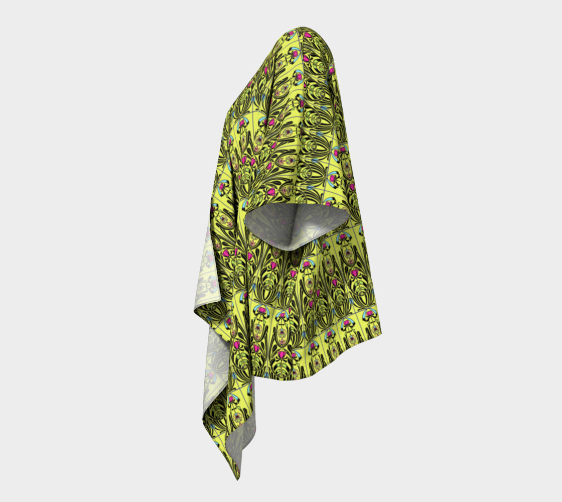 Aperçu de Yellow Nouveau Draped Kimono #2