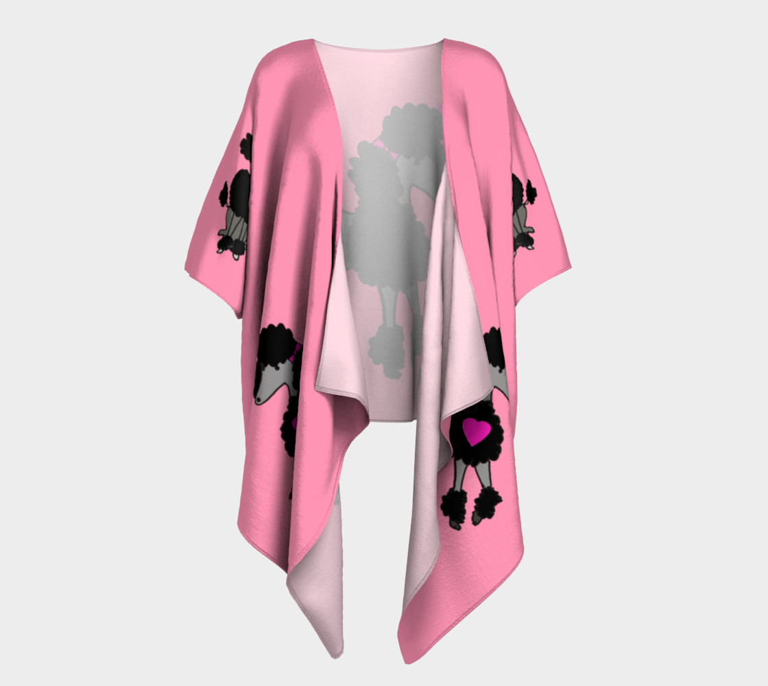 Hot Pink kimono - Black Poodle thumbnail #2