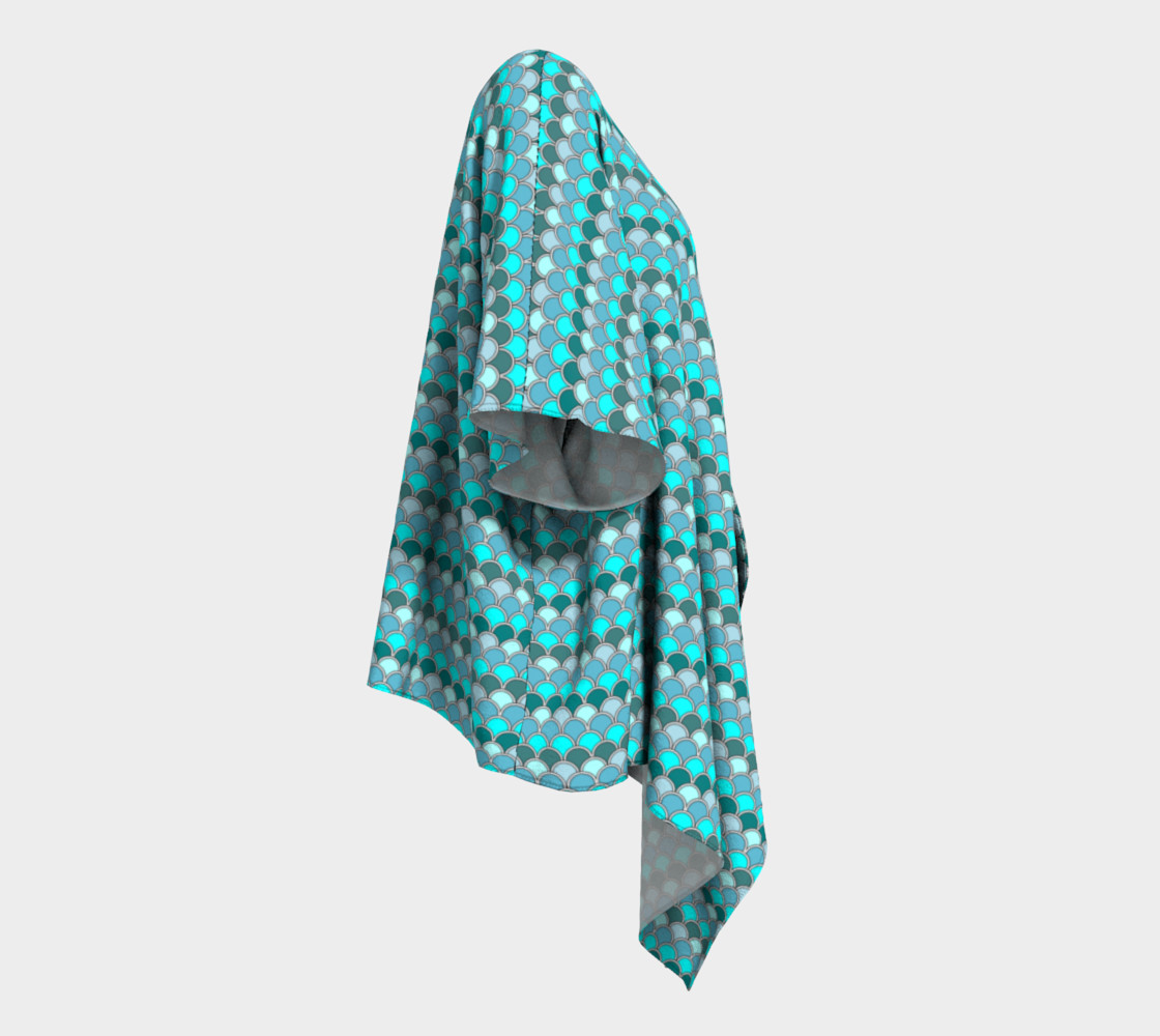 Aqua Art Deco Design Draped Kimono preview #3