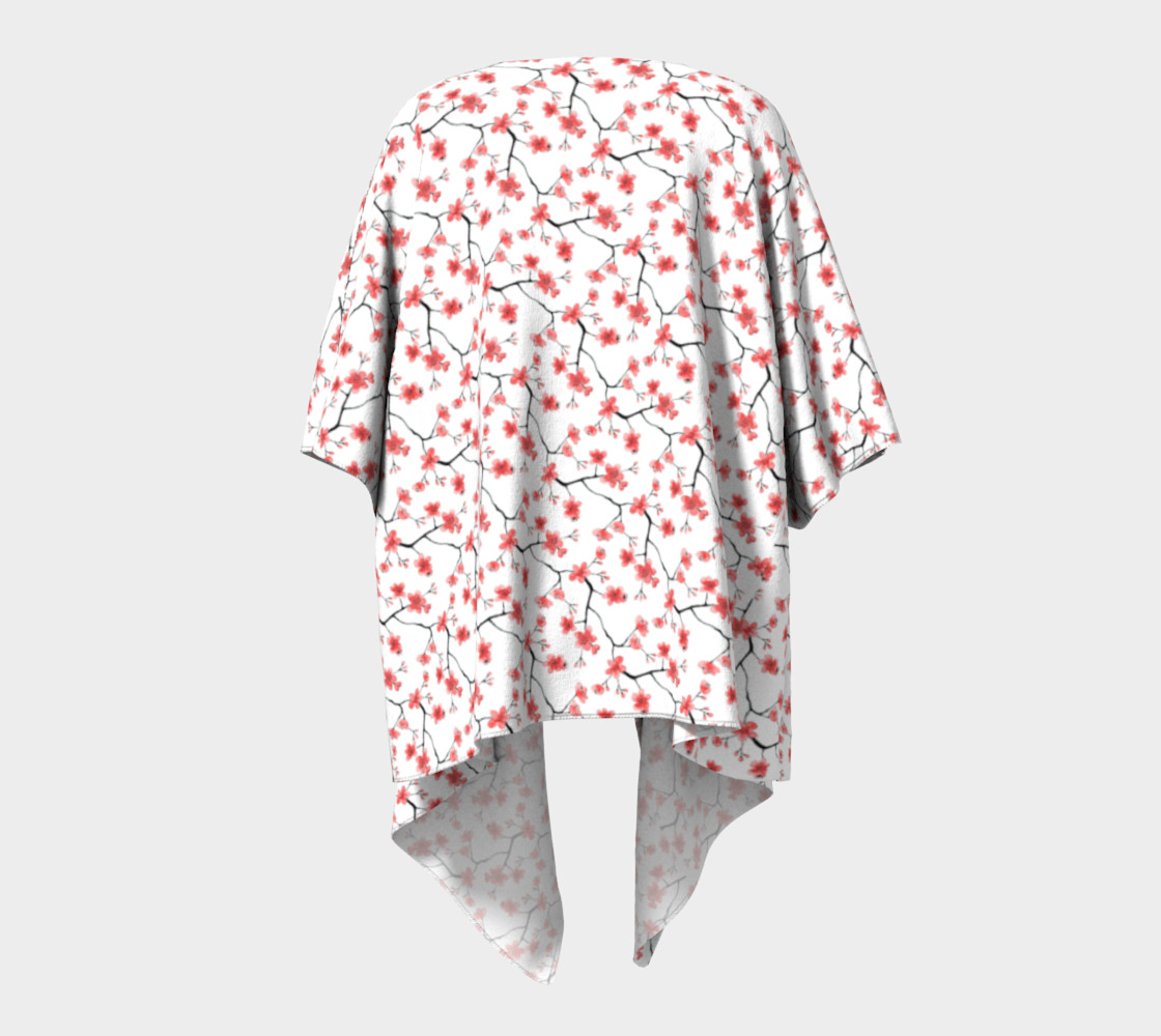 Cherry Tree Pink Blossoms Draped Kimono preview #4