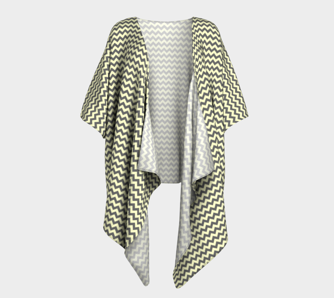 GREY & LINEN CHEVRON DRAPED KIMONO preview #1