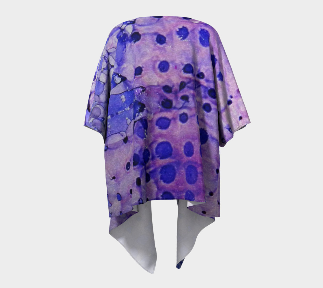 Purple Grid Ink #2 Draped Kimono preview #4