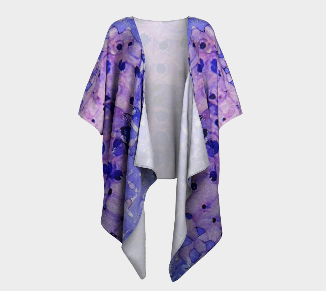 Purple Grid Ink #2 Draped Kimono preview #1
