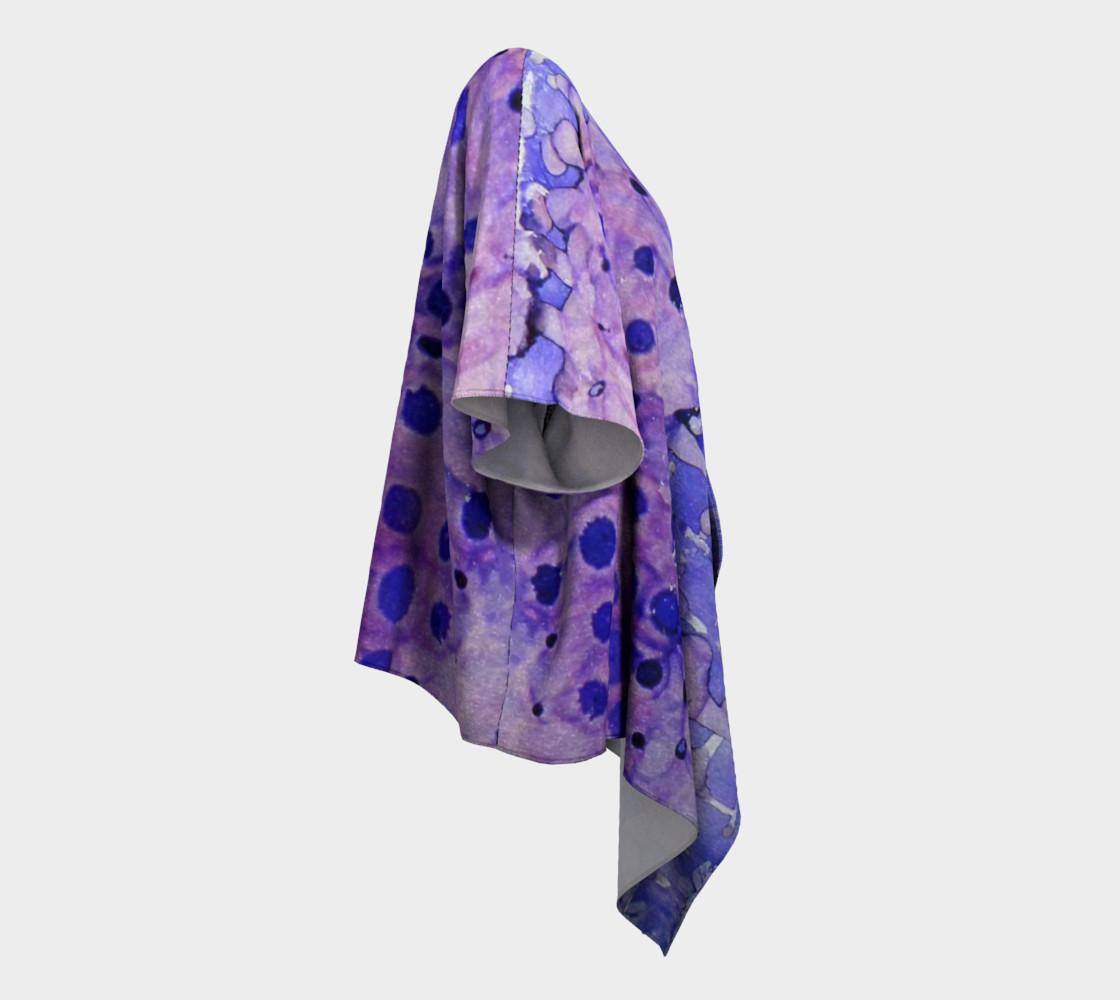 Purple Grid Ink #2 Draped Kimono preview #3