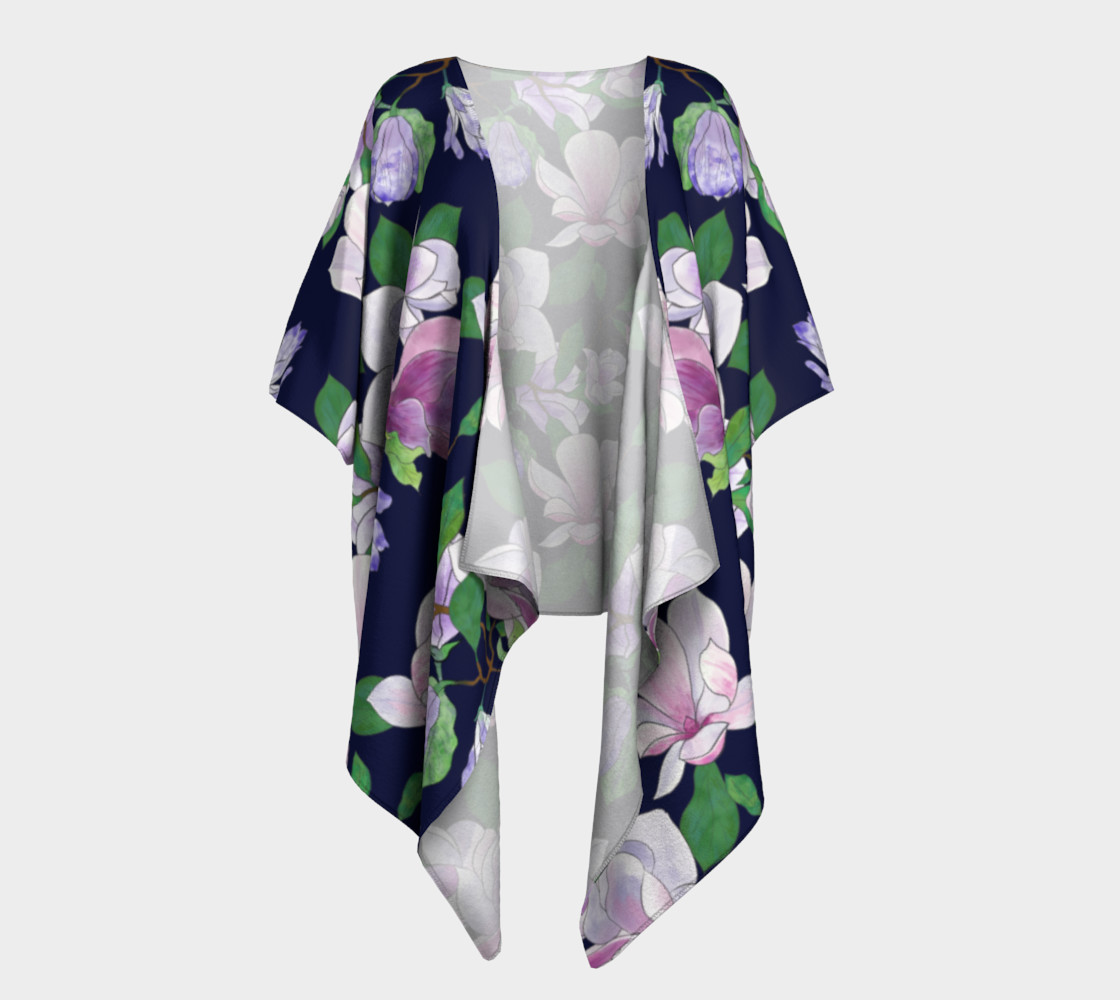 Magnolia Floral Frenzy Draped Kimono preview #1