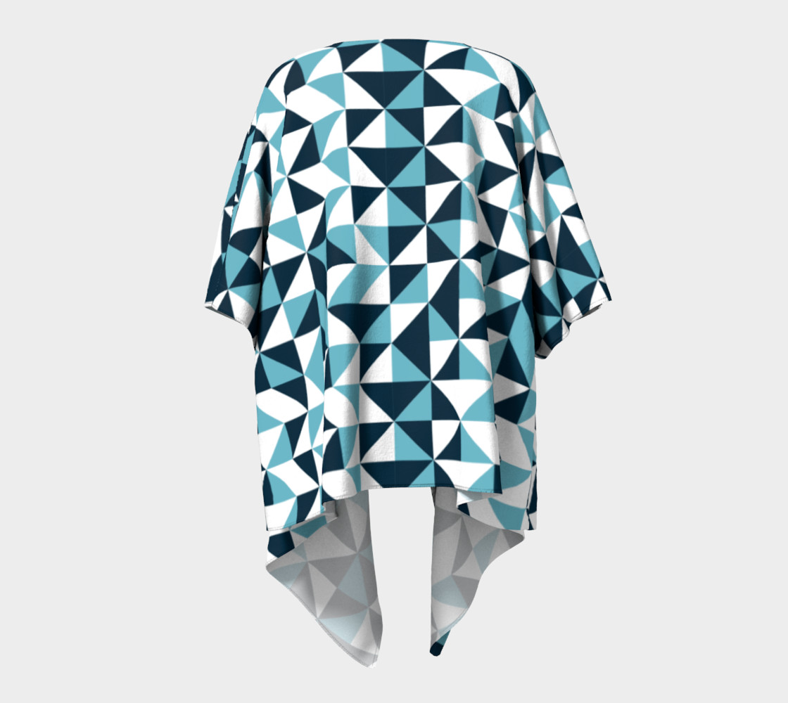 Blue Triangles Draped Kimono preview #4