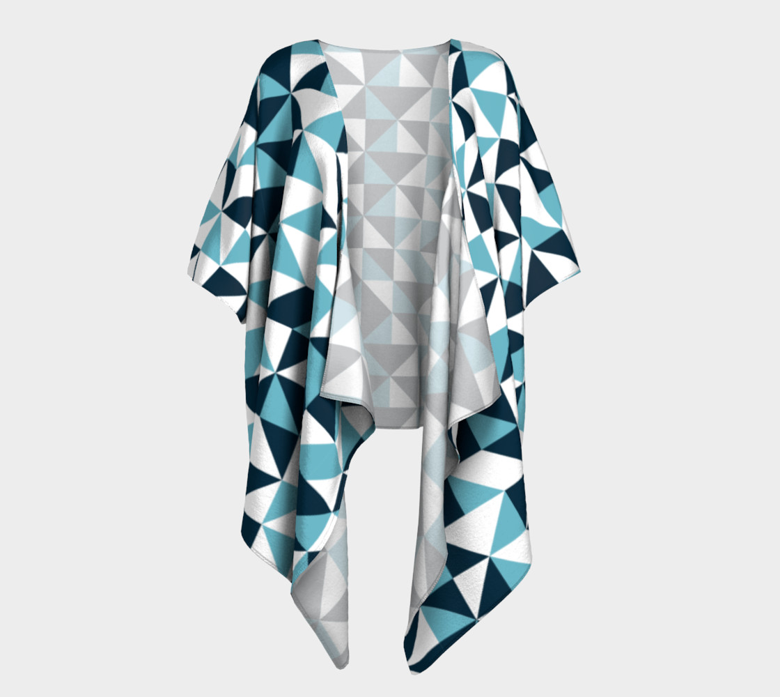 Blue Triangles Draped Kimono preview #1