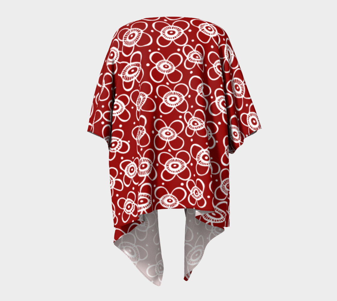 Red arctic inuit flower, draped kimono preview #4