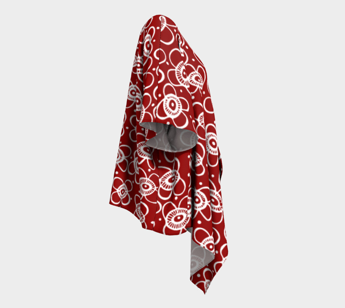 Red arctic inuit flower, draped kimono preview #3