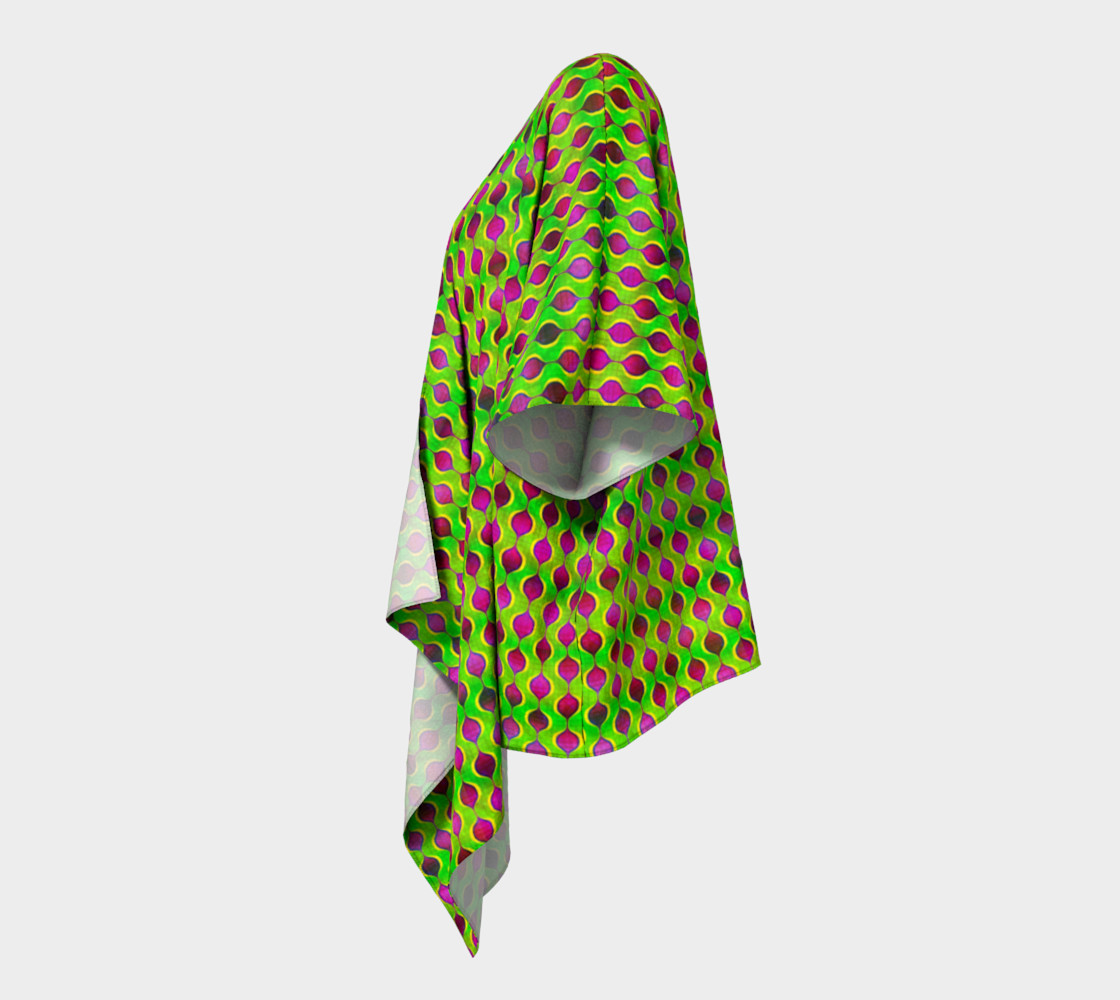 Fun Bright Green Purple Ogee Pattern Draped Kimono preview #2