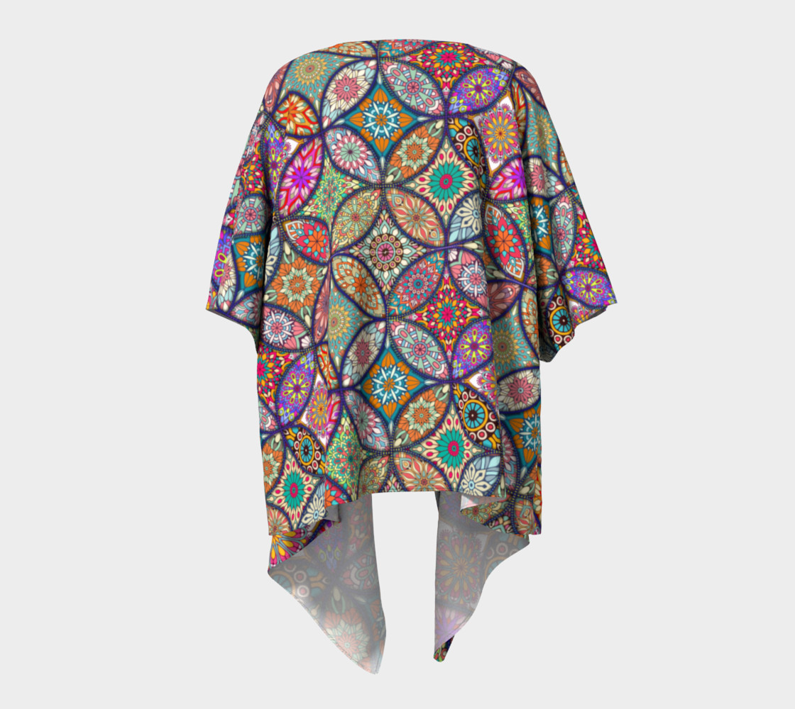 Vibrant Mandalas Draped Kimono preview #4