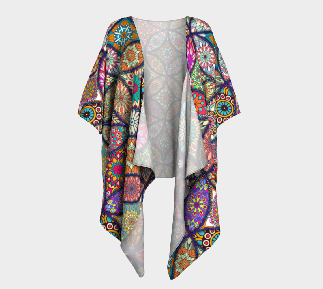 Vibrant Mandalas Draped Kimono preview #1