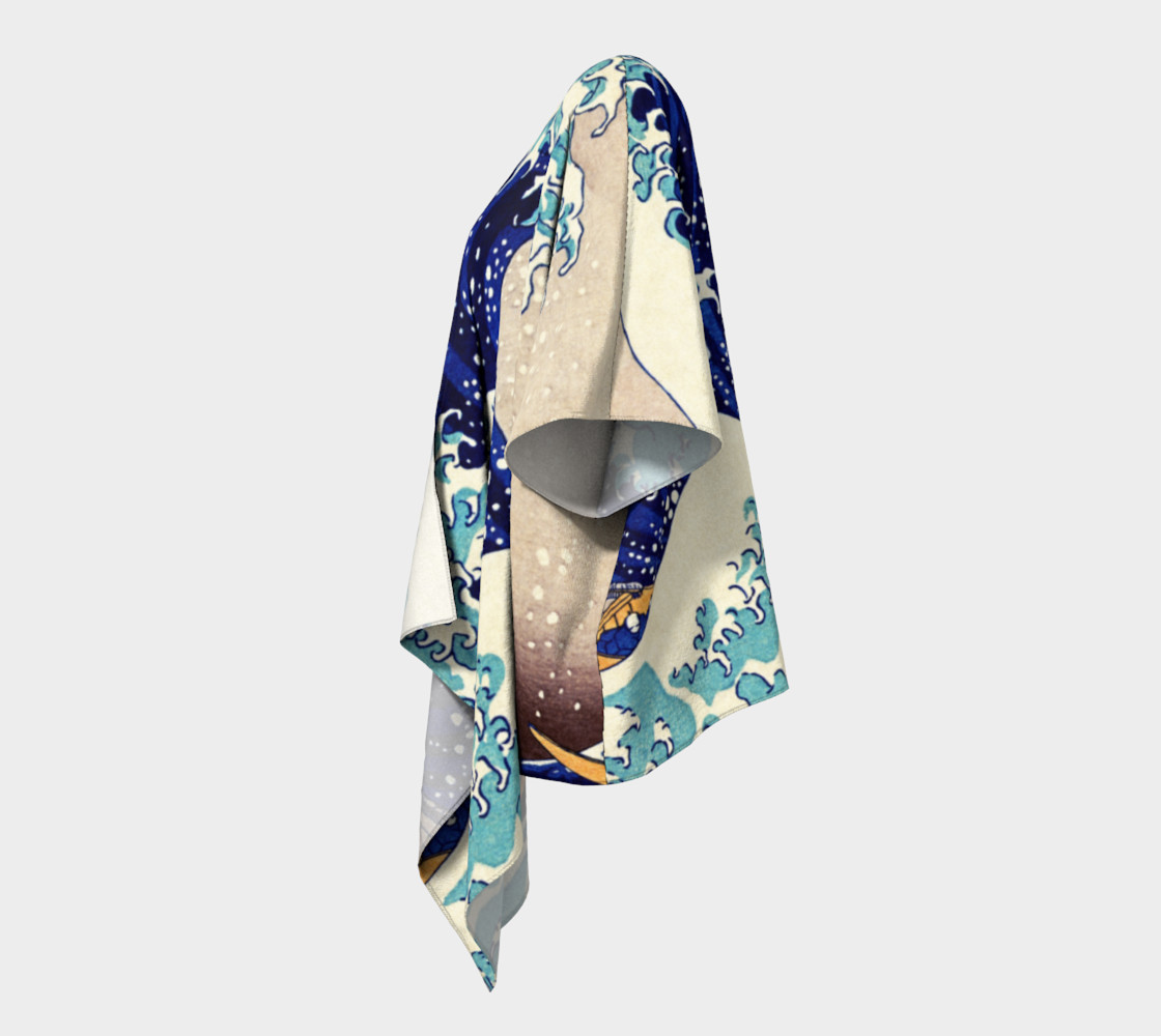 Katsushika Hokusai The Great Wave Off Kanagawa Draped Kimono preview #2