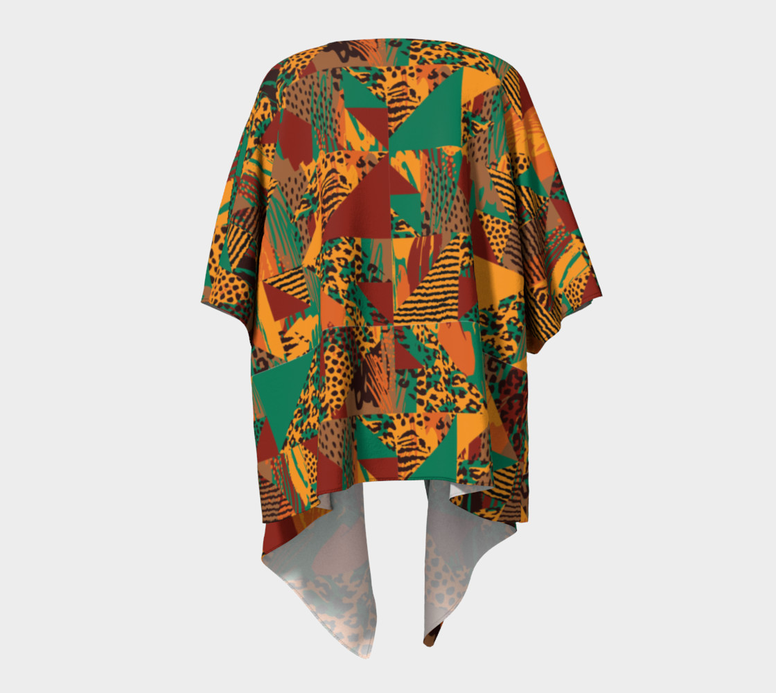 Abstract Safari Print Draped Kimono preview #4