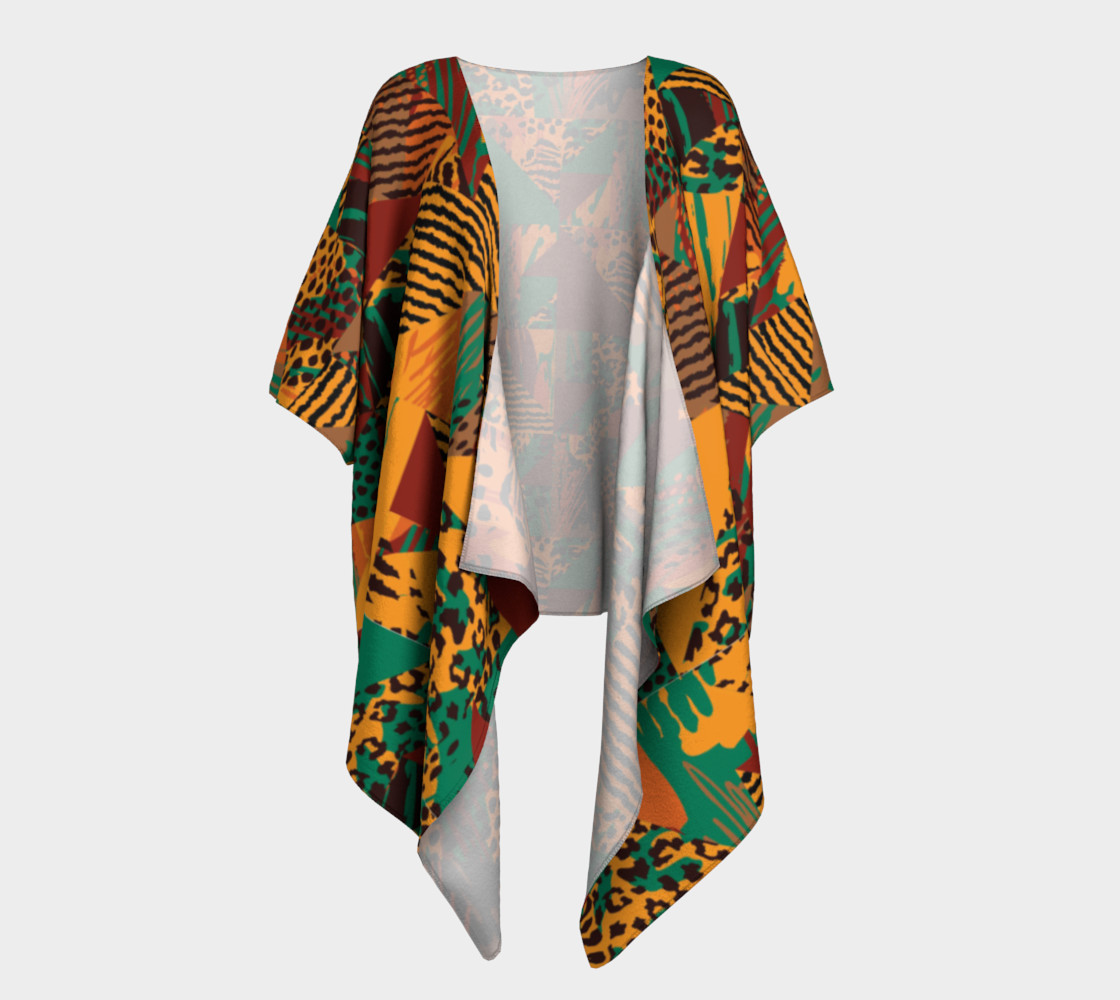 Abstract Safari Print Draped Kimono preview #1