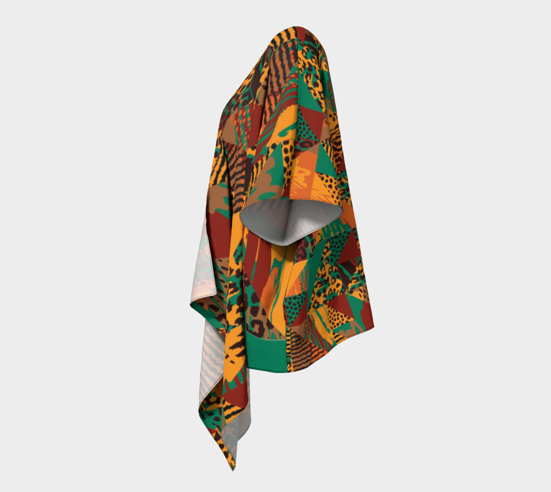Abstract Safari Print Draped Kimono preview #2