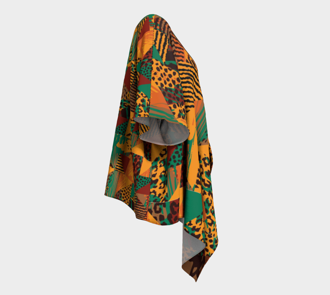 Abstract Safari Print Draped Kimono preview #3