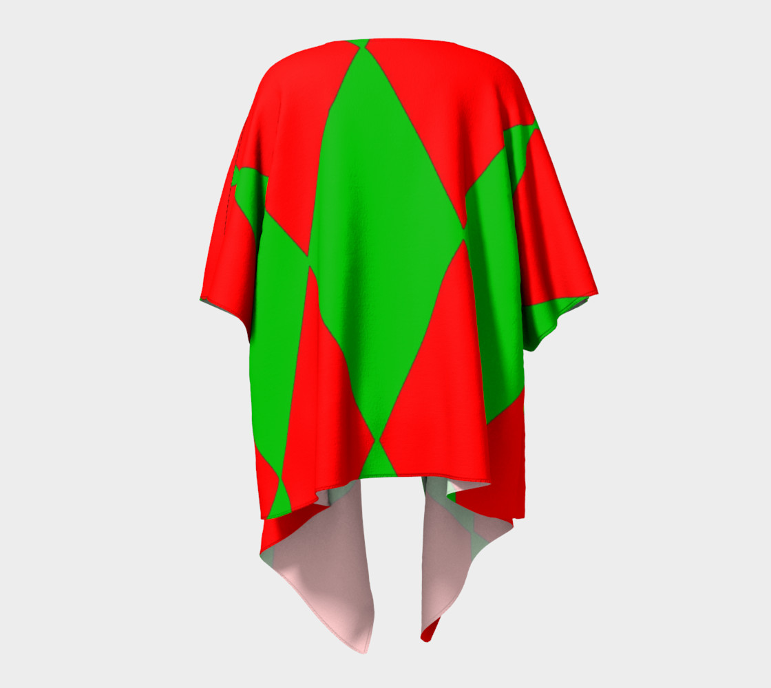 Christmas Harlequin Diamond Draped Kimono Robe preview #4