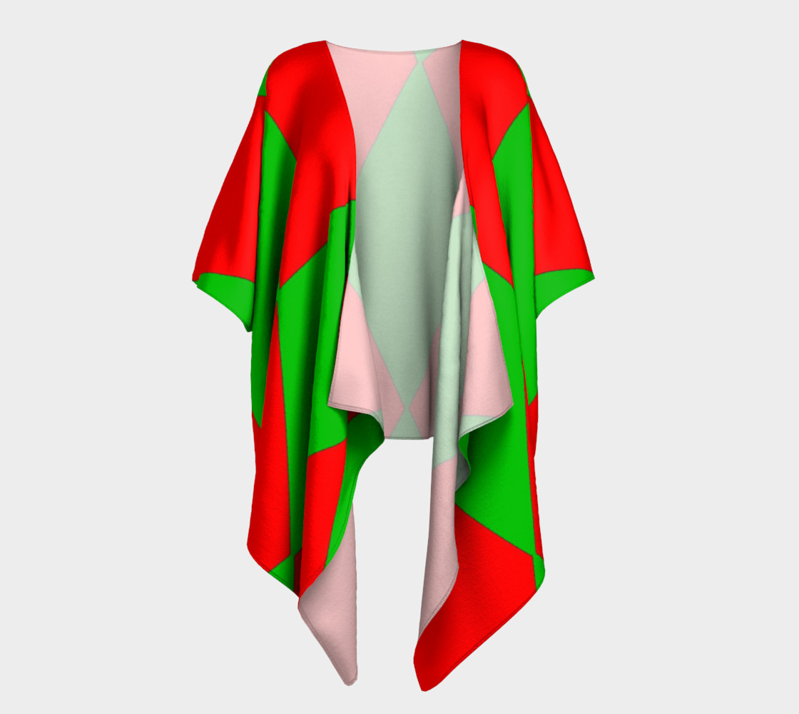 Christmas Harlequin Diamond Draped Kimono Robe preview #1